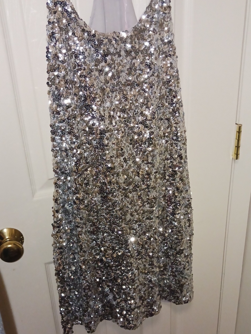 MANER xxl Silver Sequin Party Dress